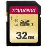 Карта памяти SDHC, 32Gb, Сlass10 UHS-I U1, Transcend 500S (TS32GSDC500S)