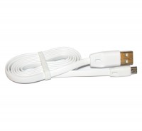 Кабель USB - microUSB, White, 1 м, Voltex flat, алюминевые коннектора, плетенн