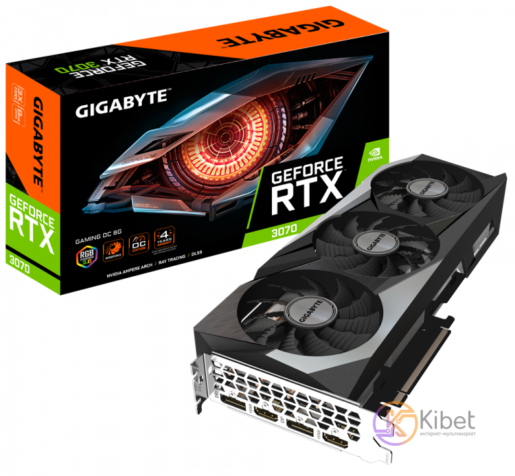Видеокарта GeForce RTX 3070, Gigabyte, GAMING OC Rev. 2.0 (Limited Hash Rate), 8