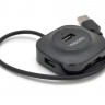 Концентратор USB 2.0 VEGGIEG 4 порта, 480Mbts, питание от USB, Black, 0,3m, Box