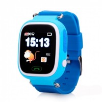 Детские часы Q100 с GPS Blue Wi-Fi модуль Сенсорный экран 1.22' GPS трек