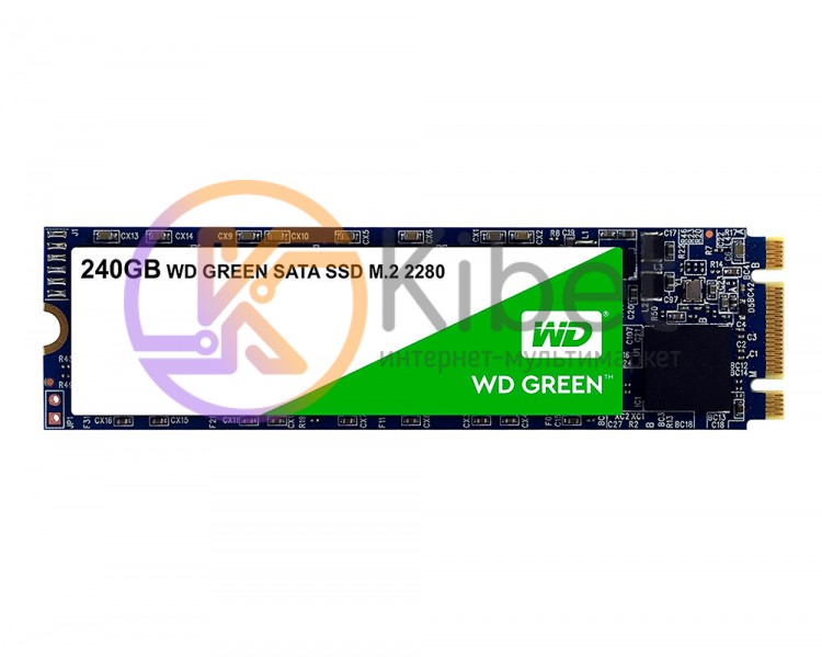 Твердотельный накопитель M.2 240Gb, Western Digital Green, SATA3, TLC 3D NAND, 5