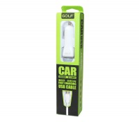 Автомобильное зарядное устройство Golf, White, 1xUSB, 1A, кабель USB - micro U