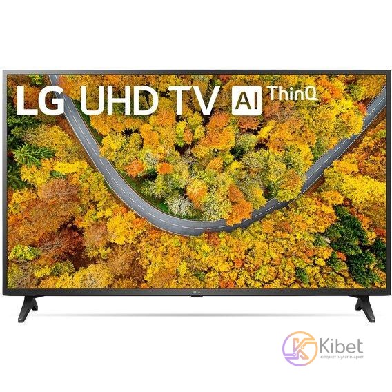 Телевизор 55' LG 55UP75003LF, 3840х2160, 60 Гц, Smart TV, WebOS 6.0, DVB-T2 S2 C