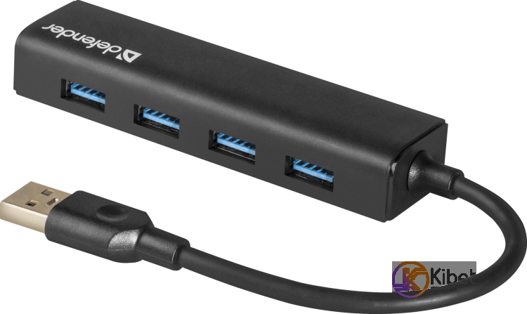 Концентратор USB 3.0 Defender Quadro Express, 4 портов, черный