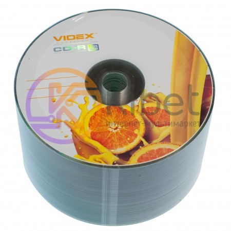 Диск CD-R 50 Videx 'Fresh Апельсин', 700Mb, 52x, Bulk Box