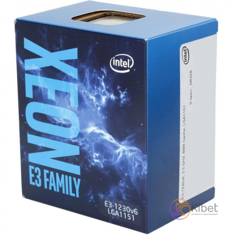 Процессор Intel Xeon (LGA1151) E3-1230 v6, Box, 4x3,5 GHz (Turbo Frequency 3,9 G