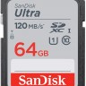 Карта памяти SDXC, 64Gb, Class10 UHS-I U1, SanDisk Ultra, 120 40 MB s (SDSDUN4