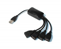 Концентратор USB 2.0, 4 ports, Black 'Гидра' (YT-HHy4)