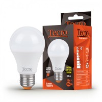 Лампа светодиодная E27, 10W, 3000K, A60, Tecro, 810 lm, 220V (TL-A60-10W-3K-E27)