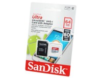 Карта памяти microSDHC, 64Gb, Class10 UHS-I, SanDisk Ultra Android Edition, до 8
