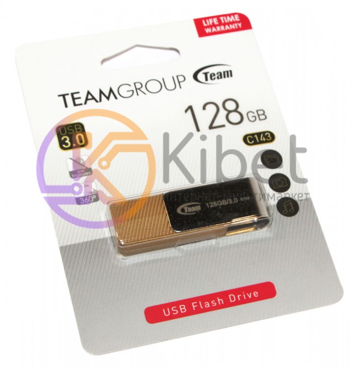 USB 3.0 Флеш накопитель 128Gb Team C143 Brown TC1433128GN01