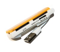 Card Reader внешний Merlion CRD-7OR, M2 microSD, Orange