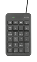 Клавиатура цифровая Trust Xalas, Black, USB, угловой дизайн с 23 полноразмерными