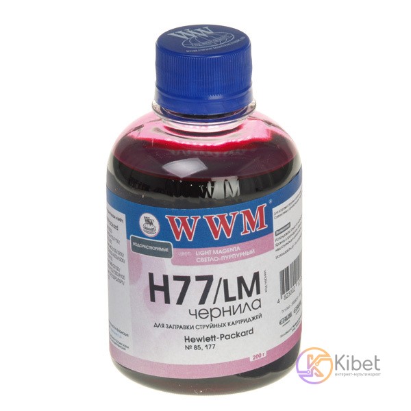 Чернила WWM HP 177 85, Light Magenta, 200 мл, водорастворимые (H77 LM)