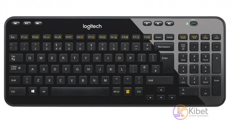 Клавиатура Logitech K360 English, Black, беспроводная, компактная, бесшумная, 6
