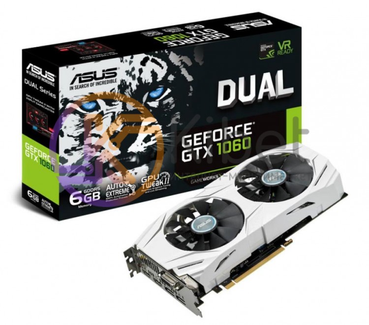 Видеокарта GeForce GTX1060, Asus, 6Gb DDR5, 192-bit, DVI 2xHDMI 2xDP, 1708 8008