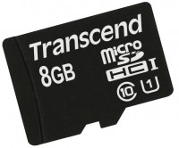Карта памяти microSDHC, 8Gb, Class10 UHS-I, Transcend, без адаптера (TS8GUSDCU1)