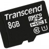 Карта памяти microSDHC, 8Gb, Class10 UHS-I, Transcend, без адаптера (TS8GUSDCU1)