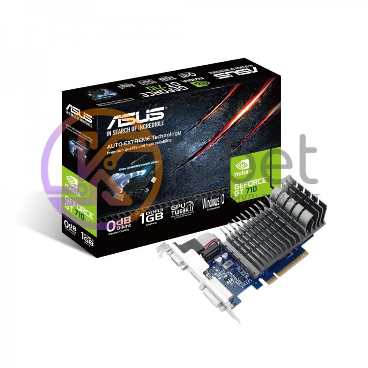 Видеокарта GeForce GT710, Asus, 1Gb DDR3, 64-bit, VGA DVI HDMI, 954 1800MHz, Sil