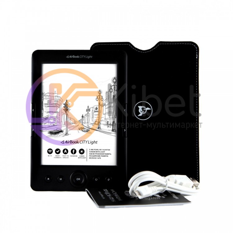 Электронная книга 6' AirBook City Light LED 6' E Ink Pearl 1024х768 128 МБ