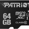 Карта памяти microSDXC, 64Gb, Class10 UHS-1 А1, Patriot LX Series, без адаптера