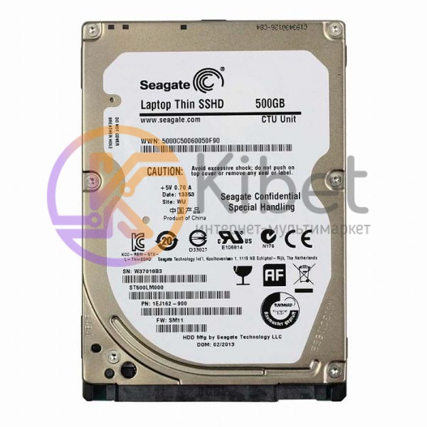 Жесткий диск 2.5' 500Gb Seagate Laptop Thin SSHD, SATA3, 64Mb, 5400 rpm + 8Gb SS