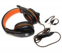 Наушники Gemix N20 Gaming Black Orange, Mini jack, микрофон, накладные, кабель 1