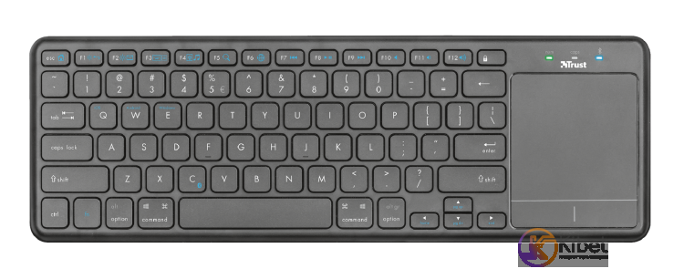 Клавиатура беспроводная Trust Mida, Black, Bluetooth, со встроенной большой сенс