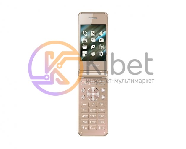 Мобильный телефон Sigma mobile X-style 28 Flip Gold-Mokka, 2 Mini-Sim, дисплей 2