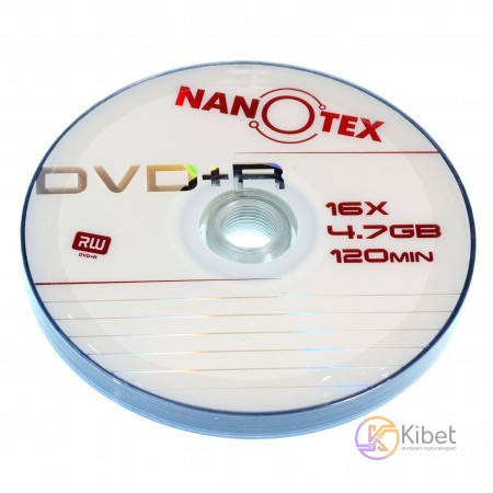 Диск DVD+R 10 Nanotex, 4.7Gb, 16x, Bulk Box