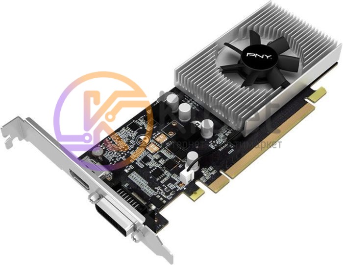 Видеокарта GeForce GT1030 OC, PNY, 2Gb DDR5, 64-bit, DVI HDMI, 1468 6000MHz (GF1