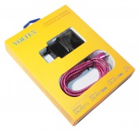 Сетевое зарядное устройство Voltex, Pink, 1xUSB, 5V 2A + кабель microUSB (VLT-
