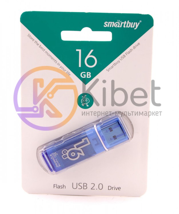 USB Флеш накопитель 16Gb Smartbuy Glossy series Blue SB16GBGS-B