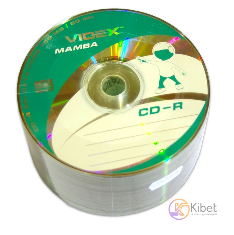 Диск CD-R 50 Videx Mamba, 700Mb, 52x, Bulk Box