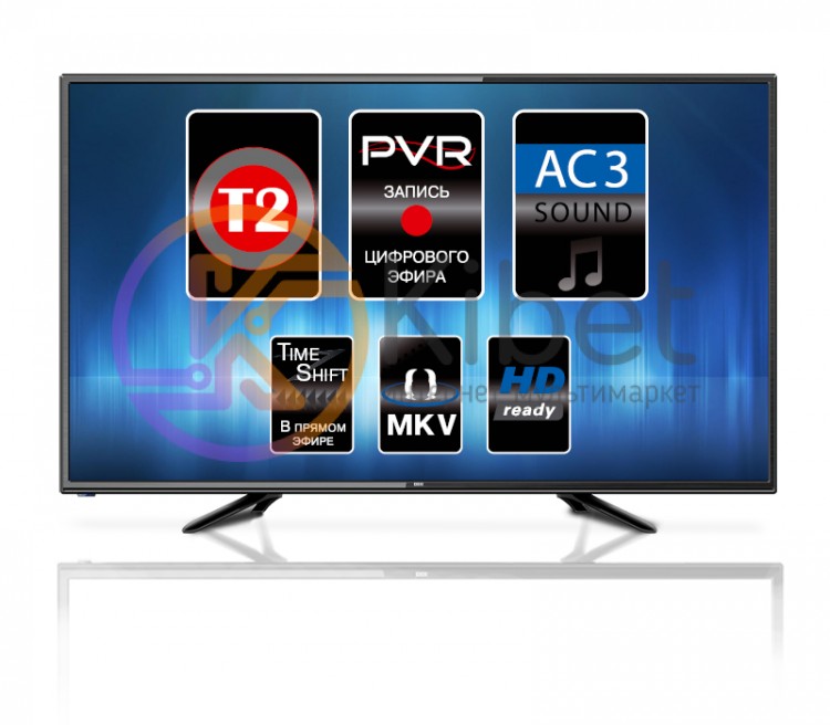 Телевизор 32' DEX LE3255T2 LED HD 1366x768 50Hz DVB-T2 VGA, HDMIx3, Scart,