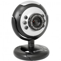 Веб-камера Defender C-110, Black Gray, 0.3 Mp, 640x480, микрофон, ручной фокус (