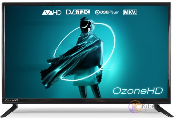 Телевизор 24' OzoneHD 24HQ92T2, LED HD 1366x768 100Hz, DVB-T2, HDMI, USB, Vesa (