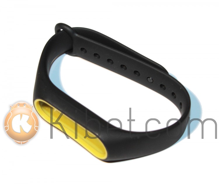 Ремешок для фитнес-браслета Xiaomi Mi Band 2 New black yellow