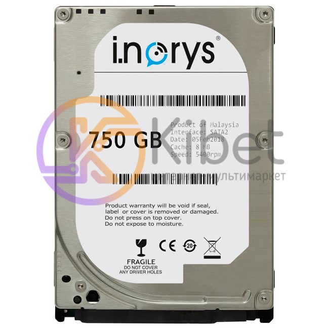 Жесткий диск 2.5' 750Gb i.norys, SATA2, 8Mb, 5400 rpm (INO-IHDD0750S2-N1-5408)