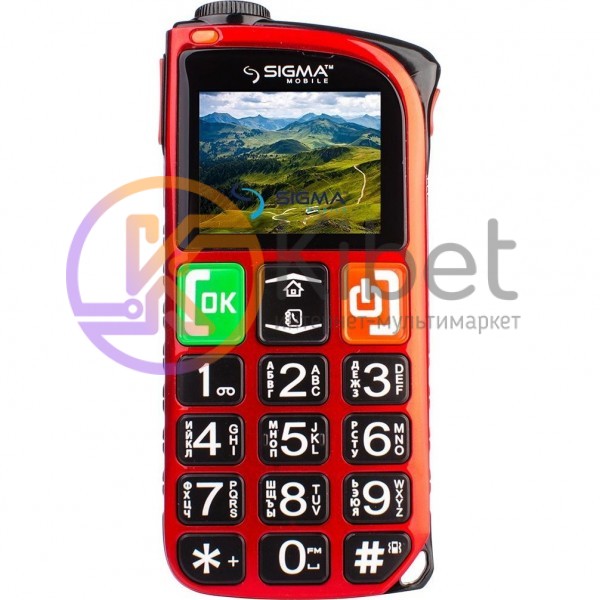 Мобильный телефон Sigma mobile Comfort 50 Light Dual Red 'бабушкофон', 2 MiniSim