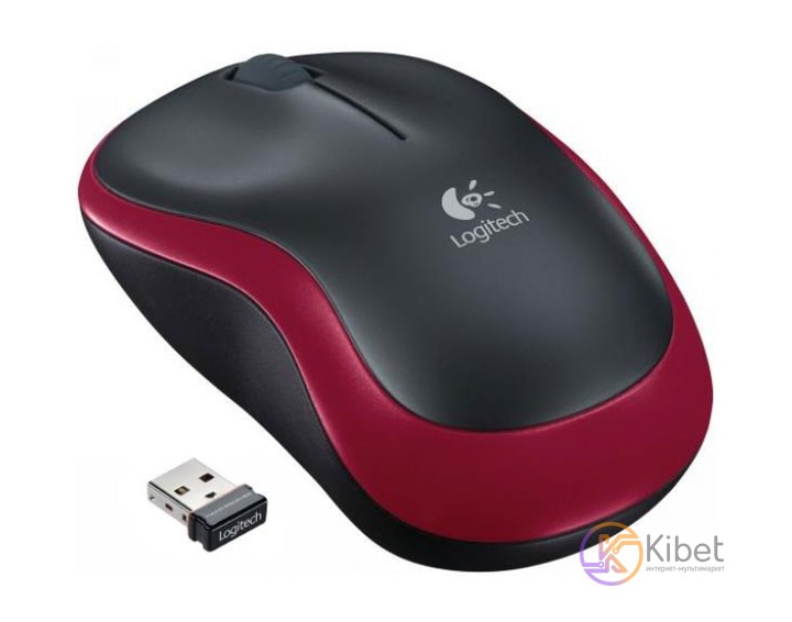 Мышь Logitech M220 Silent, Red Black, USB, беспроводная, оптическая, 1000 dpi, 3