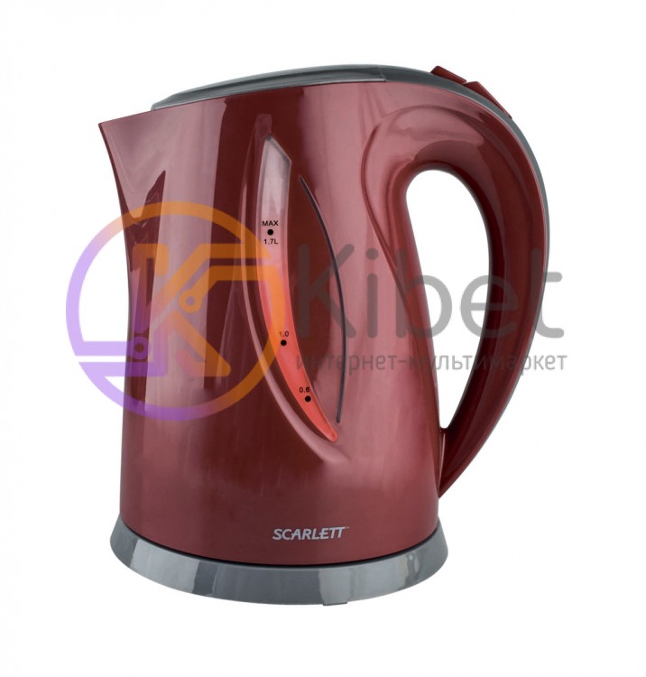 Чайник Scarlett SC-EK18P15 Red, 2200W, 1.7 л, дисковый, индикатор работы, корпус