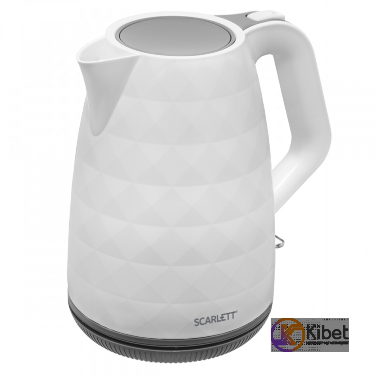 Чайник Scarlett SC-EK18P49 White Grey, 2200W, 1.7L, скрытый (диск), индикатор ур