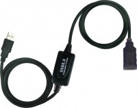 Кабель-удлинитель USB 15 м Viewcon Black, AM AF, активный (VV043-15M)