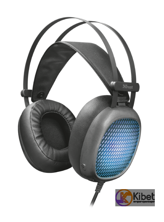 Наушники Trust Lumen Illuminated Headset, Black, 3.5 мм USB, микрофон, динамик