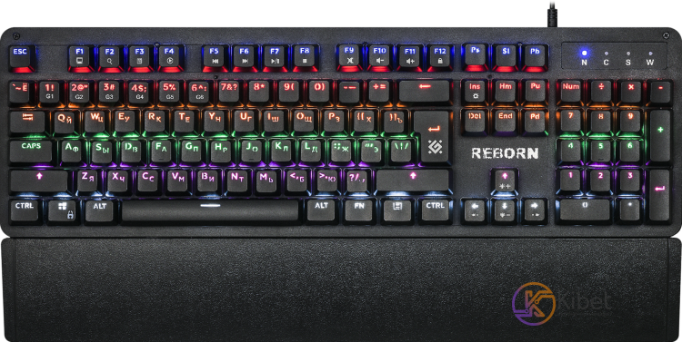 Клавиатура Defender Reborn GK-165DL Black USB, механическая, RGB подсветка (4516