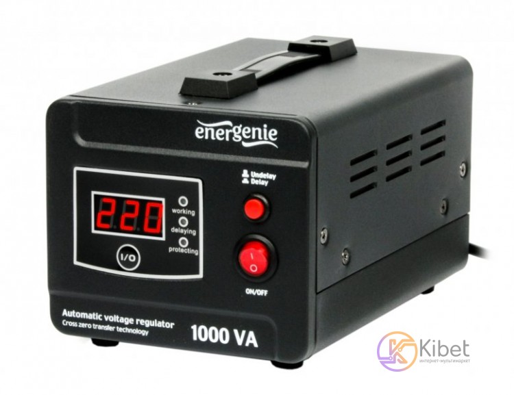 Стабилизатор EnerGenie EG-AVR-D1000-01 1000VA, 600W, 1 розетка (Schuko), 3.3 кг,